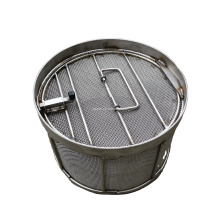 Stainless Steel Wire Mesh Round Basket With Lid Customized Welded Basket WE142101